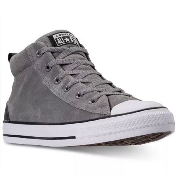 Converse Men's Chuck Taylor Street Mid Varsity Jacket Leather Sneakers 9, 11 - Picture 10 of 11